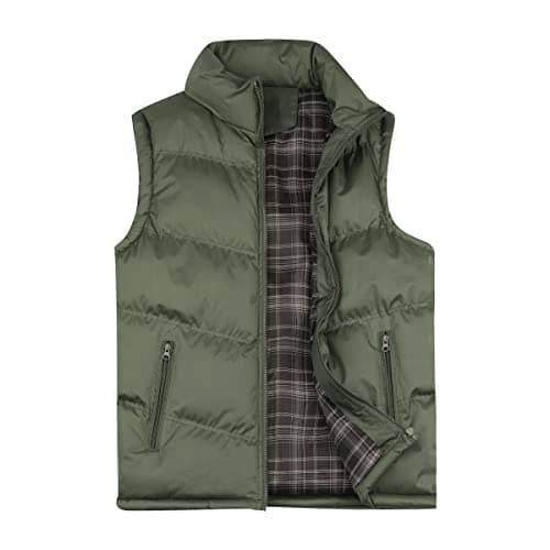 Image of YOUTHUP Mens Gilets Casual Outdoor Quilted Body Warmer Winter Classic Sleeveless Jackets , Green, M