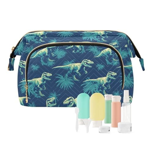 Image of decor gift Cosmetic Bags With Zipper Waterproof Shores Ceratosaurus Blu Ray Blue (longword) Women's Coin Purse for Makeup Brush