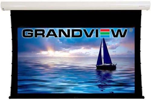 Image of Grandview Cyber Series 106" Electric Motorised and Tab Tensioned 16:9 Projector Screen With Remote Control - for high definition, 1080p, 4k, 3D, Full HD, DLP, LCD, D-ILA projection - Wall or ceiling mount option