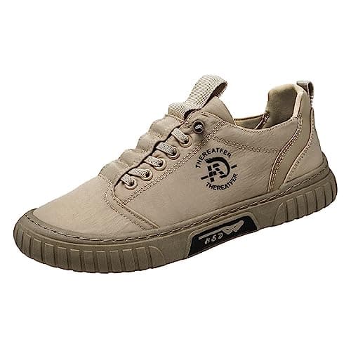Image of Generisch Men's Low Top Breathable Casual Hiking Shoes Canvas, khaki, 10 UK