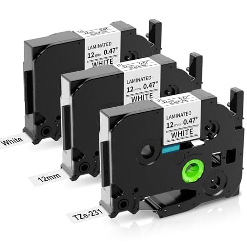Image of COLORWING Compatible Label Tape Replacement for Brother TZe-231 TZ 231 Laminated Tape Cassette 12mm 0.47 for Brother PTouch H101C PT-D210VP PT-H100LB PT-P300BT Labeling Black on White, 3Pack