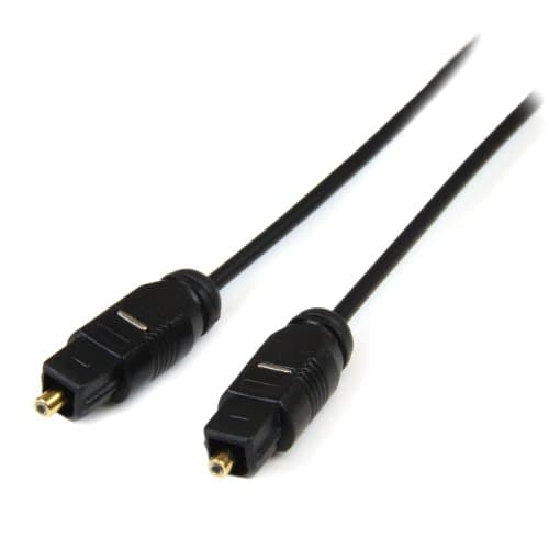 Image of StarTech.com 15 ft Thin Toslink Digital Optical SPDIF Audio Cable - 15ft / 15 Feet Optical Audio Cable (THINTOS15),Black