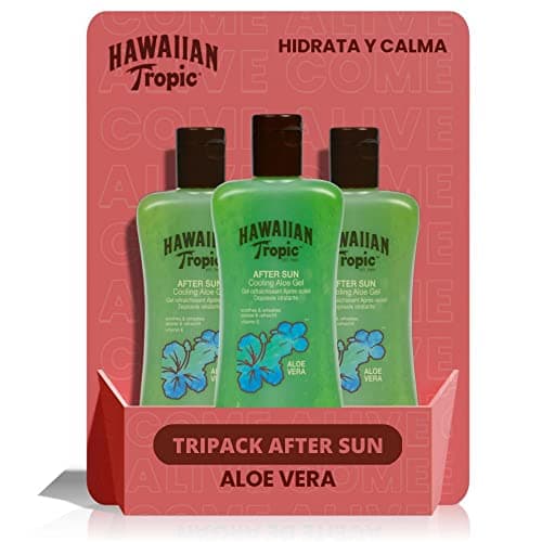 Image of Hawaiian Tropic After Sun Gel Cooling Aloe - Aloe Vera After Sun Gel for, Refreshing Lotion, Pack 3 Units x 200 ml