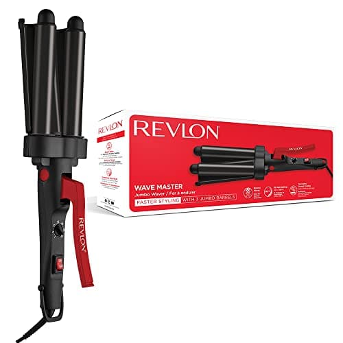 Image of Revlon Wave Master Jumbo Waver (Three-Prong Jumbo Barrels, Tourmaline Ceramic Coating, 30 Heat Settings Up to 190°C) RVIR3056UK