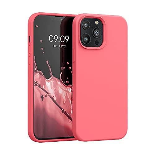 Image of kwmobile Case Compatible with Apple iPhone 13 Pro Max Case - TPU Silicone Phone Cover with Soft Finish - Neon Coral