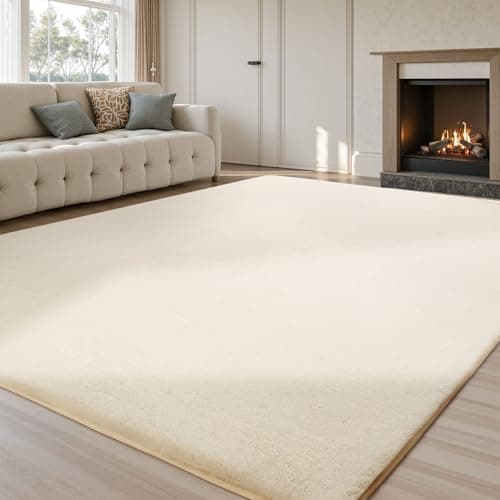 Image of Sour Lemon Rugs Living Room - Grey Area Rugs for Bedroom Faux Rabbit Fur Large Rug,Anti Slip Rug Large Floor Carpet Short Pile Area Rug for Living Room, Bedroom,Kids Room 160x230CM
