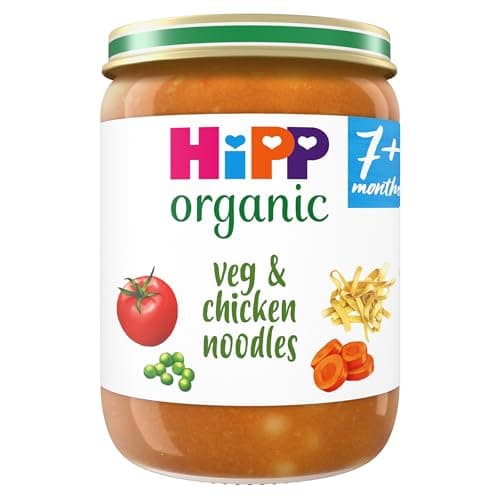 Image of HiPP Organic Veg & Chicken Noodles Baby Food Jar 7+ Months 190g (Pack of 6)