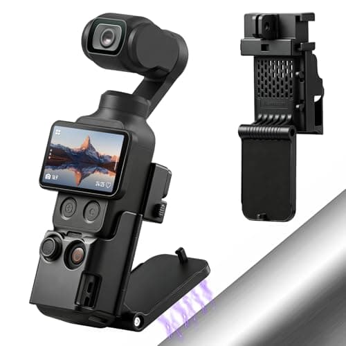 Image of AMAZEAR Magnetic Mount Stand Compatible with DJI Osmo Pocket 4/3/Xtra Muse, Pocket4 Accessories Adapter Clamp Magnet Suction Case Holder on Desktop/Vertical Surface, 180° Adjustable Handle, Black