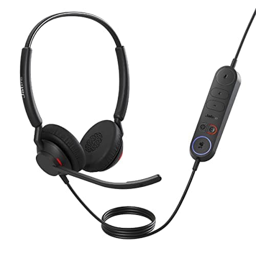 Image of Jabra Engage 40 Wired Stereo Headset with Inline Call Control - Noise-Cancelling 2-Mic Technology, Ultra-Lightweight Design and USB-C Cable - MS Teams Certified, Works With All Other Platforms - Black
