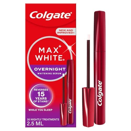 Image of Colgate Max White Overnight Teeth Whitening Serum - Home Teeth Whitening Pen - Reverses 15 Years of Stains* While You Sleep - New and Improved Applicator - Enamel-Safe - Easy to Use