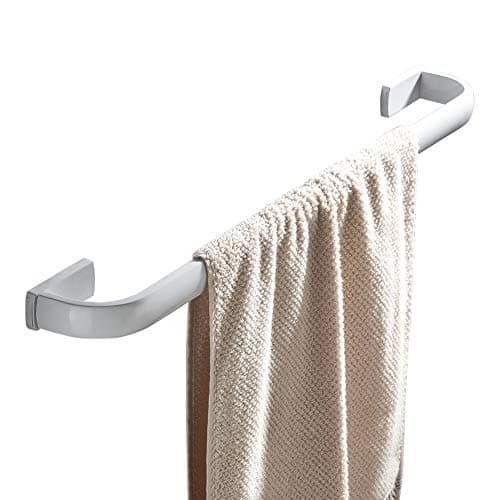 Image of Flybath Towel Rail Bar Single Layer Brass Holder Wall Mounted 57 cm / 22.44 inches, White Finish