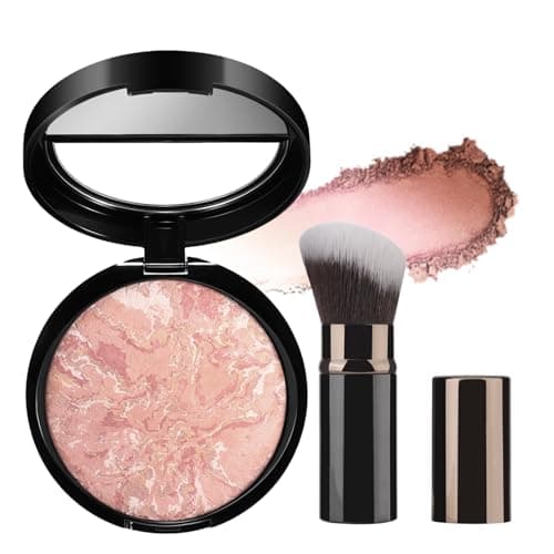 Image of Colour Correcting Powder Foundation with Brush – Medium to Full Coverage for Mature Skin, Lightweight & Breathable, Oil-Control Matte Finish, Color Correcting Foundation Smooth Makeup(#02, Fair)