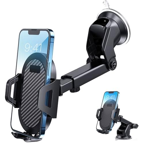 Image of LOLBIU Universal Car Phone Holder [Military-Grade Suction] 360°Rotation Adjustable for Car Dashboard Windscreen Fit for iPhone 16 Pro Max and All 4-7" Smartphones
