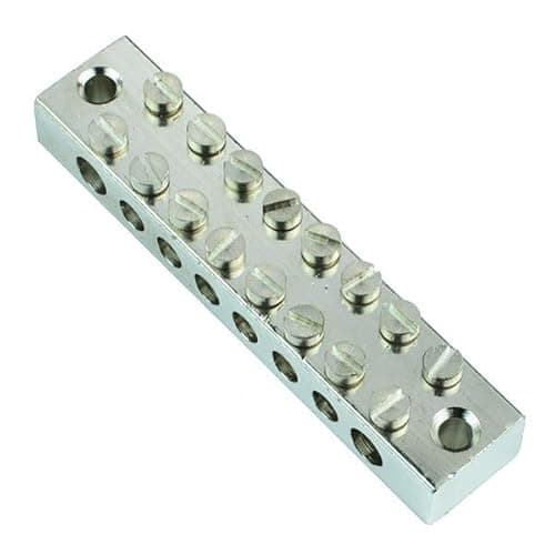Image of 8-Way Earth Terminal Block Screw Solid Brass Nickel Finished