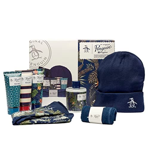 Image of Original Penguin Bumper Box Gift Set: x3 Body Wash 100ml, Shampoo 250ml, Conditioner 250ml, Socks, Beanie Hat and Flannel