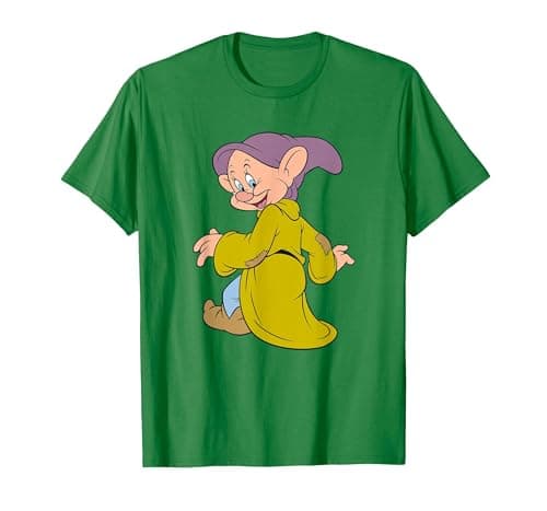 Image of Disney Snow White And The Seven Dwarfs, Dopey Poses T-Shirt, Men, Kelly Green, Large