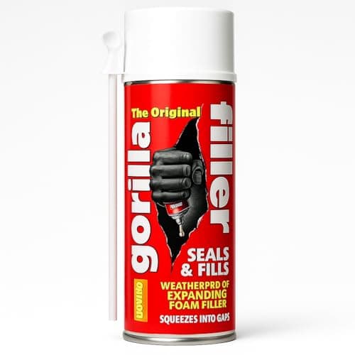 Image of The Original Gorilla Filler 500ml Weatherproof Expanding Foam - Professional Grade Gap Filler & Sealant for Wood, Metal, Brick, Stone - Paintable, Sandable, Airtight Seal for Indoor & Outdoor Use