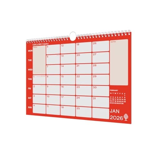 Image of Collins - Colplan - A4 Monthly Wall Diary Calendar 2026 (CMCA4-26)