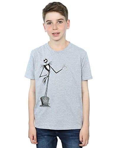 Image of Disney Boys Nightmare Before Christmas Jack Pose T-Shirt 9-11 Years Sport Grey
