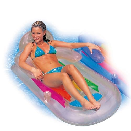 Image of Intex 58802EU - Inflatable Sea Tan Armchair, Vinyl, Multicoloured, 160 x 85 cm