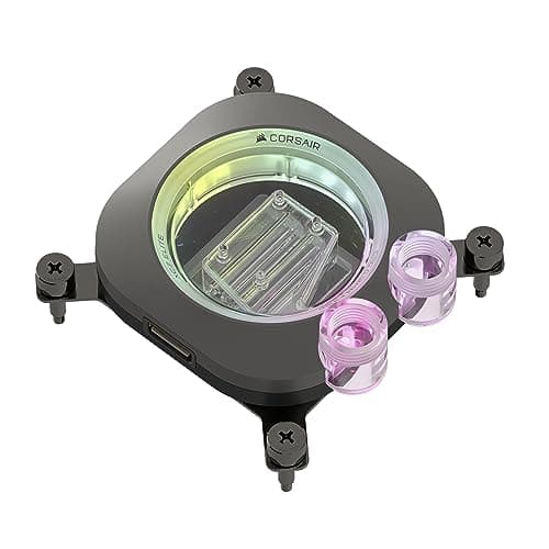 Image of Corsair iCUE LINK XC7 RGB ELITE CPU Water Block - Transparent Flow Chamber - 24 RGB LEDs - Fits Intel® LGA 1700, AMD® AM5 and older - Stealth Grey