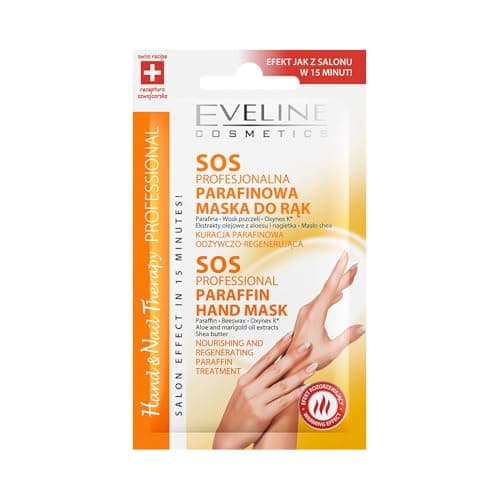 Image of Eveline Cosmetics Hand&Nail Therapy S.O.S Professional Paraffin Hand Mask with Beeswax, Aloe & Calendula Extracts - Deep Moisturizing & Rejuvenating Treatment