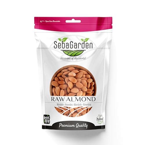 Image of Seba Garden Californian Almonds Raw 1 kg- Whole Natural - Ziplock Bags