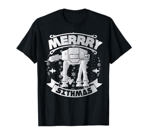 Image of Star Wars AT-AT Merry Sithmas Holiday Pattern Poster T-Shirt