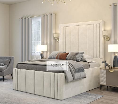 Image of BESPOKE BEDS Upholstered Bed Frame, Ottoman Storage Bed Frame, Plush Velvet Bed Frame With Storage, Double King,Super King Bed Frames (Mustard Plush Velvet, 3FT SINGLE)