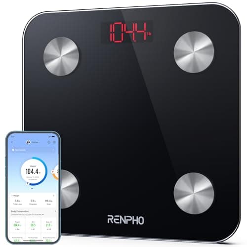Image of RENPHO Weighing Scales for Body Weight, Smart Bathroom Scales with App, Bluetooth Body Fat Scales for Body Fat, BMI, Muscle Mass Track, Weight Loss, Batteries Included, Elis 1 260CM