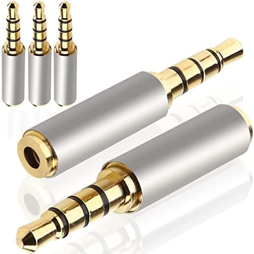 Image of HAAMNING7 2.5mm Female to 3.5mm Male Adapter Headphone Converter Stereo Jack for Smartphones, Mic,Tablets Stereo or Mono, 5 PCS 3 Ring 3.5 mm Plug to 2.5 mm Jack
