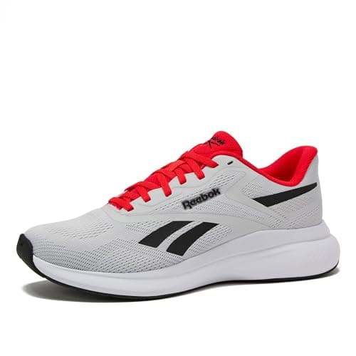 Image of Reebok Energen Run 4 Running Shoes for Men, Lightweight Athletic Mens Sneakers Size 6.5 to 14, Mist Grey/Energy Red/Black, 6 UK