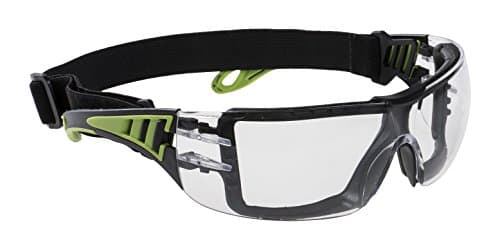 Image of Tech Look Plus Impact Resistant Ventilated Hybrid Safety Glasses/Goggles With Elasticated Headband & Foam Face Seal (Clear Lens)