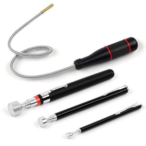 Image of 4 Pcs Magnetic Pickup Tool, Portable Telescopic Magnetic Pick Up Tool with Non-Slip Handle, Telescopic Magnet, Flexible Magnetic Pick Up Stick for Picking Up Screws and Nuts (1.5LB 3LB 5LB 10LB)