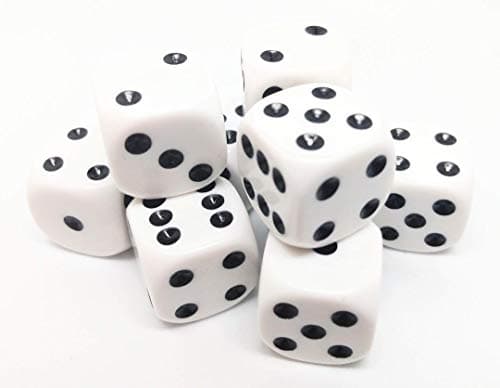 Image of Kemolpo 16mm White Dice. Pack of 10