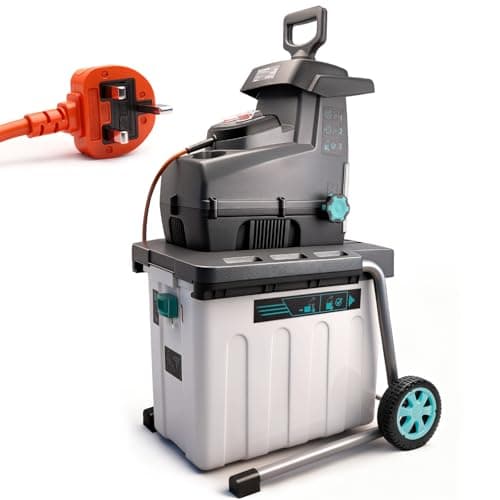 Image of Ecobuild 2800W Silent Electric Garden Shredder & Wood Chipper, 60RPM, 53L Detachable Collection Box, 10m Power Cable, Low-Noise Mulcher for Branches & Garden Waste