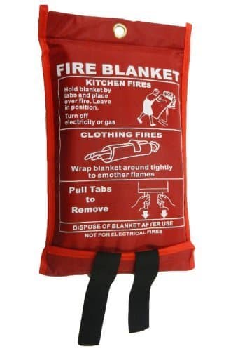 Image of LARGE Fire Blanket, Easy to Use with Loops QUICK UNFOLDING FIRE BLANKET 1 X 1m PERFECT FOR KITCHEN OFFICE HOME GARAGE CARAVAN