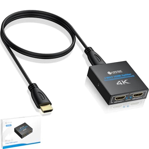 Image of eSynic 4K/30HZ HDMI Splitter 2 Way HDMI Splitter 1 in 2 out Type C HDMI Splitters with HDMI Cable HDMI 1.4 Dual Monitor Supports 4K& Full HD for HDTV PS4 Blu-ray Player Laptop etc
