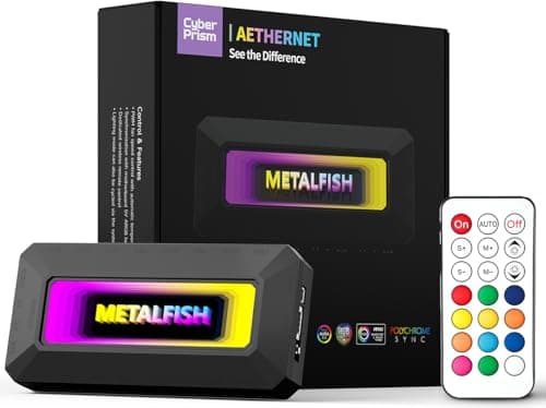 Image of CyberPrism 10-Port ARGB and 8-Port PWM Fan Hub, Addressable RGB Magnetic Controller with Deep-Space Infinity Mirror, PC Cable Management and 5V 3-Pin Motherboard Sync (Matte Black)