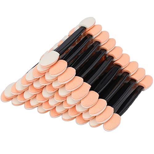Image of 50PCS Sponge Eyeshadow Applicators - Disposable Sponge Brushes - Beige Eye Shadows for Nails & Eyeshadow Makeup