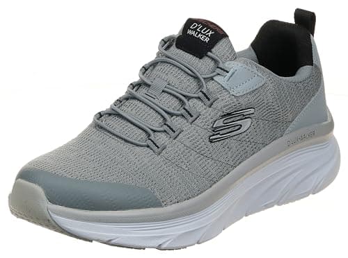 Image of Skechers Men's D'lux Walker Pensive Oxford, Gray/Black, 9 UK X-Wide