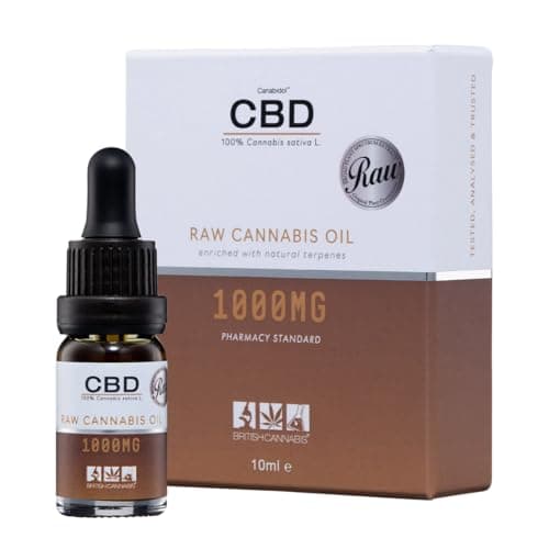 Image of RAW Cannabis Oil 1000mg (10ml) Unadulterated CBD Oil Drops, Made in the UK, Lab Tested Quality