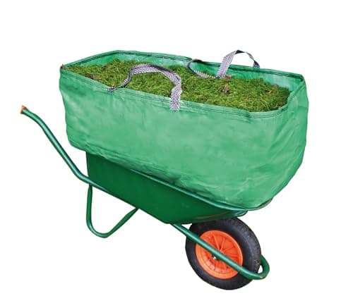 Image of Large 270L Garden Waste Barrow Bag – Heavy Duty Reusable Garden Bags, Pop Up Garden Waste Sack with Handles, Waterproof Yard Leaf Bag for Grass, Leaves & Garden Rubbish Fits wheelbarrow