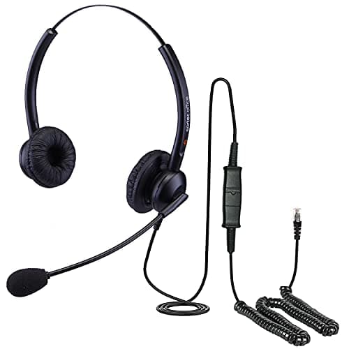 Image of eartec office Double Ear Headset for Avaya 9620 9621 9630 9640 9640G 9641 9641G 9650G & 9670G IP Phones + FREE RJ9 Lead - QD009