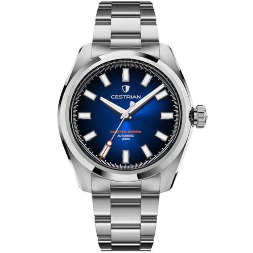 Image of Cestrian Master Series V3 40mm Automatic Men’s Watch – Blue Dial, 316L Stainless Steel Case & Bracelet, 200m Water Resistant
