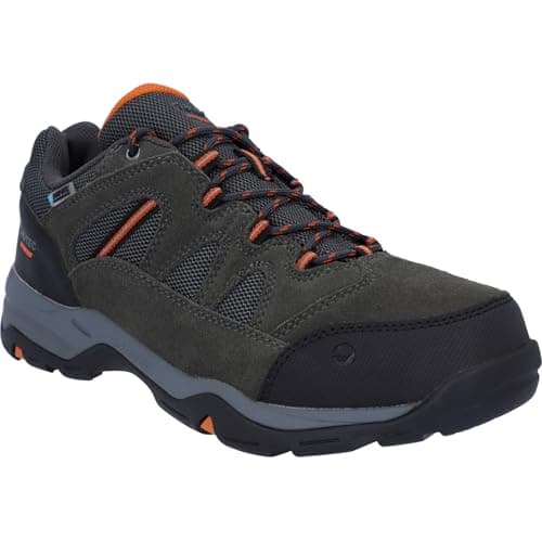 Image of Hi-Tec Men's BANDERRA II LOW WP WIDE Rise Hiking Boots, Grey (Charcoal/Graphite/Burnt Orange 51), 7 (41 EU)