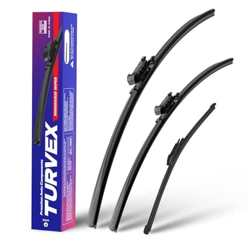 Image of TURVEX Wiper Blades for BMW X1 E84 2009 to 2014, Complete Front Window Wiper and Rear Wiper Set, 24" 19" 12" Windscreen Wipers Blade Set, Auto Car Wipers - Quiet & Easy Installation (2+1)