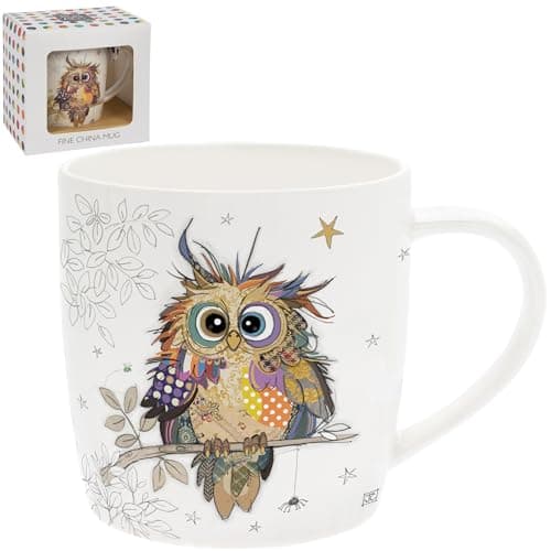 Image of Lesser & Pavey Otto Owl Mug | Ceramic Coffee Mugs for Home or Work | Premium Design Mugs for All Occasions | Designed By Bug Art Lovely Mugs for Tea, Coffee & Hot Drinks