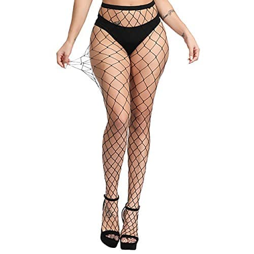 Image of IRYNA Fishnet Tights For Women,1PCS Black Tights Thigh High Stockings Fishnet Pantyhose Suspender Tights Fishnet Tights Plus Size