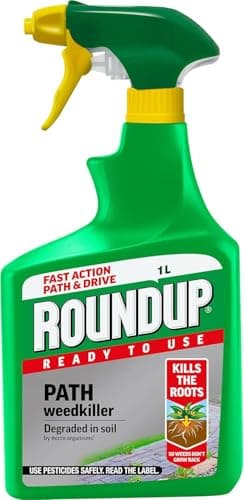 Image of Roundup Ready to Use Path Weedkiller 1L | Fast Action Systemic Root Killer for Patios Drives & Gravel | Results in 48 Hours | Non-Staining Stonework Safe Formula | 1 Litre Trigger Spray Bottle